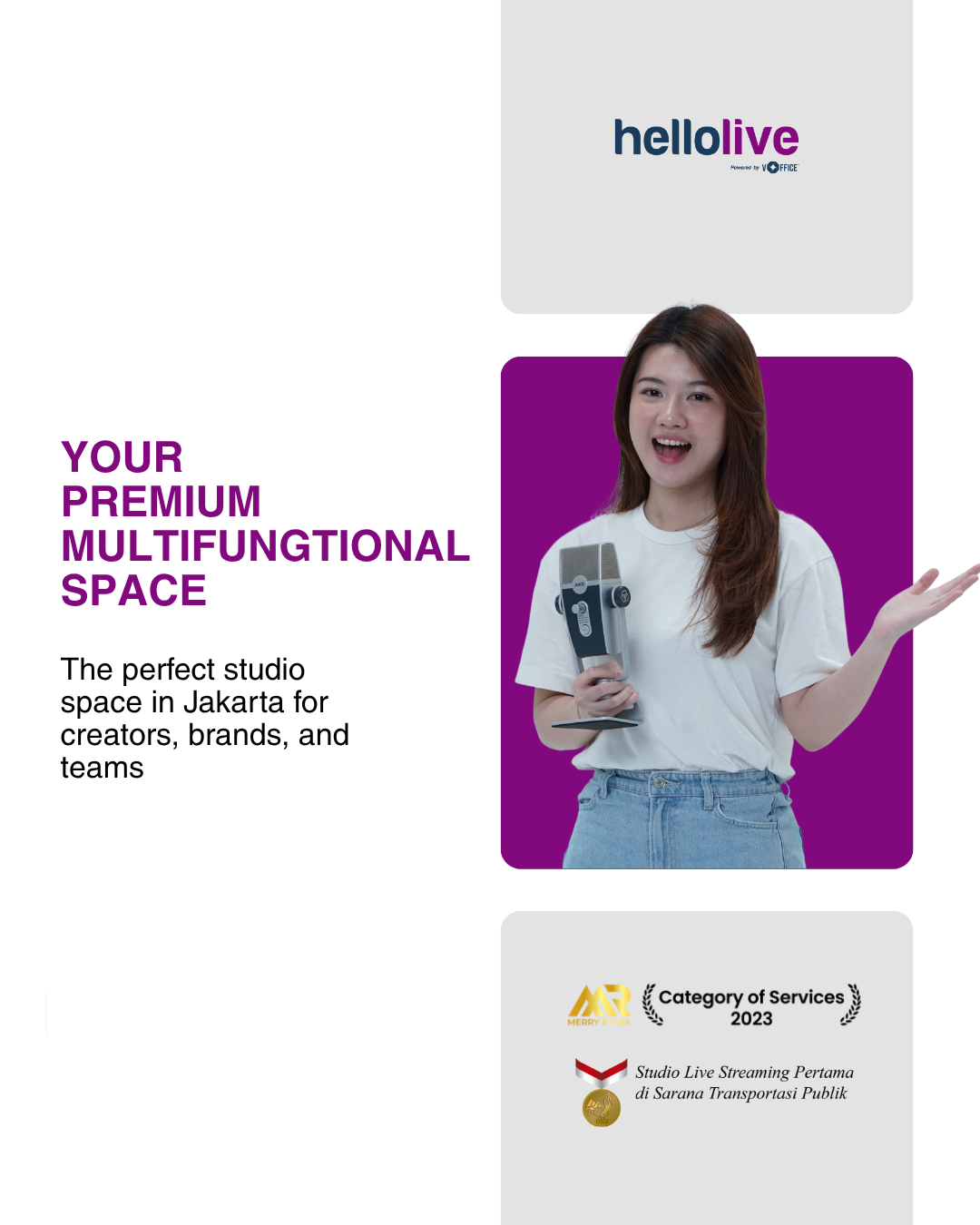 HelloLive — studio live streaming dengan lighting profesional